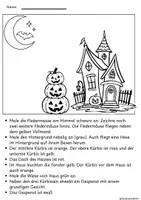Vorschau - Arbeitsblätter - Halloween - Lesen und Malen - Seite 2