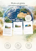 Vorschau - Unterrichtsreihen - Winde & globale atmosphärische Zirkulation | Große Lernwerkstatt Geografie & Erdkunde | Passatwinde, ITCZ, Hadleyzelle, Corioliskraft & Jetstream | Arbeitsblätter mit Lösungen - Deckblatt