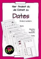 Vorschau - Arbeitsblätter - Dates - Ordinal numbers - Years - Months - Days - Seasons - Deckblatt