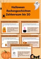 Vorschau - Arbeitsblätter - Rechengeschichten ZR 20 (Herbst/Halloween) - Freebie - Deckblatt