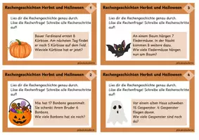 Vorschau - Arbeitsblätter - Rechengeschichten ZR 20 (Herbst/Halloween) - Freebie - Seite 1
