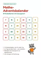 Vorschau - Arbeitsblätter - Mathe-Adventskalender Kl. 3/4 Knobelkarten - Seite 1