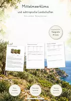 Vorschau - Unterrichtsreihen - Mittelmeerklima & subtropische Landschaften – Große Lernwerkstatt Geografie & Erdkunde | Winterregen, Sommerdürre, Hartlaubvegetation, Olivenanbau, Tourismus & Wasserknappheit | Arbeitsblätter mit Lösungen - Deckblatt
