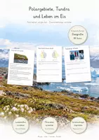 Vorschau - Unterrichtsreihen - Polargebiete, Tundra & Leben im Eis – Große Lernwerkstatt Geografie & Erdkunde | Arktis, Antarktis, Polarklima, Meereis, Gletscher & Klimawandel | Arbeitsblätter mit Lösungen - Deckblatt