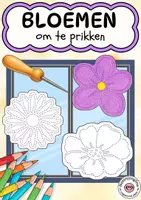 Voorbeeld - Tekenen en knutsel sjablonen - Bloemen prikken – raamdecoratie met prikplaten - Voorblad