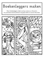 Voorbeeld - Tekenen en knutsel sjablonen - Boekenleggers knutselen – luiaards - Pagina 1