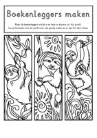 Voorbeeld - Tekenen en knutsel sjablonen - Boekenleggers knutselen – luiaards - Pagina 2