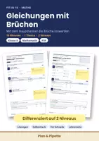 Vorschau - Arbeitsblätter - Gleichungen mit Brüchen Klasse 8 – Differenziertes Arbeitsblatt mit Lösungen | Fit in 10 Mathe - Deckblatt
