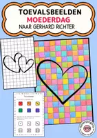 Voorbeeld - Tekenen en knutsel sjablonen - Moederdag toevalsbeelden naar Gerhard Richter - Voorblad