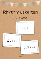 Vorschau - Stationenlernen - Rhythmuskarten im 4/4-Takt | 36 Karten in 2 Schwierigkeitsstufen | Musik 1./2. Klasse - Deckblatt
