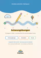 Vorschau - Arbeitsblätter - Schwungübungen zum Nachspuren | 19 Vorlagen mit Urkunde | Schreiben vorbereiten, Grafomotorik & Förderschule - Deckblatt