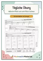 Vorschau - Arbeitsblätter - Tägliche Übung: Halbschriftliche und schriftliche Rechenverfahren - Deckblatt
