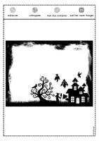 Voorbeeld - Tekenen en knutsel sjablonen - Halloween raamdecoratie griezelige scènes - Pagina 2