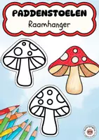 Voorbeeld - Tekenen en knutsel sjablonen - Herfst paddenstoelen raamdecoraties en kleurplaten - Voorblad