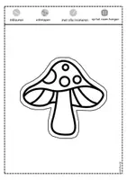Voorbeeld - Tekenen en knutsel sjablonen - Herfst paddenstoelen raamdecoraties en kleurplaten - Pagina 1