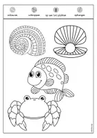 Voorbeeld - Tekenen en knutsel sjablonen - Mobile met zeedieren - zomer raamdecoratie onderwater - Pagina 1