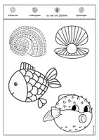 Voorbeeld - Tekenen en knutsel sjablonen - Mobile met zeedieren - zomer raamdecoratie onderwater - Pagina 2