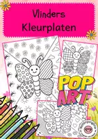 Voorbeeld - Tekenen en knutsel sjablonen - Vlinders lente kleurplaten pop-art - Voorblad