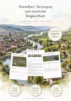 Vorschau - Unterrichtsreihen - Gesundheit, Versorgung & räumliche Ungleichheit – Große Lernwerkstatt Geografie & Erdkunde | Gesundheitsversorgung, soziale Ungleichheit, Infrastruktur, Stadt-Land-Unterschiede & Prävention | Arbeitsblätter mit Lösungen - Deckblatt