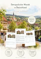 Vorschau - Unterrichtsreihen - Demografischer Wandel in Deutschland – Große Lernwerkstatt Geografie & Erdkunde | Bevölkerungsentwicklung, Alterspyramide, Geburtenrate, Migration, Rentensystem & Fachkräftemangel | Arbeitsblätter mit Lösungen - Deckblatt