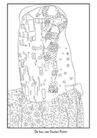 Voorbeeld - Tekenen en knutsel sjablonen - De kus van Gustav Klimt kleurplaat - Voorblad