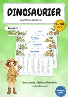 Vorschau - Arbeitsblätter - Dinosaurier Wortflitzer 560 Wörter zum Blitzlesen Nomen Verben Adjektive und kleine Wörter - Deckblatt