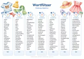 Vorschau - Arbeitsblätter - Kleidung Wortflitzer 560 Wörter zum Blitzlesen und Wortschatztraining - Seite 3