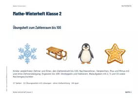 Vorschau - Unterrichtsreihen - Winter-Paket Klasse 2 | Mathe und Lesen | 4 Materialien im Paket - Seite 1