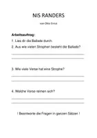 Vorschau - Arbeitsblätter - Nis Randers - Eine Ballade genauer betrachten - Deckblatt