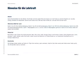 Vorschau - Arbeitsblätter - Rechenmalblätter Winter | Klasse 1–2 | Zahlenraum 20, Zahlenraum 100 und Einmaleins | 6 Bilder - Seite 2