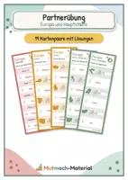 Vorschau - Fördermaterial/Inklusion - Partnerkarten: Europa und Hauptstädte - Deckblatt