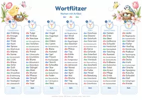 Vorschau - Arbeitsblätter - Frühling und Ostern Wortflitzer 560 Wörter zum Blitzlesen und Wortschatztraining - Seite 1
