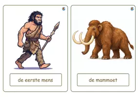 Voorbeeld - Woordenschatkaarten: de prehistorie - eerste leerjaar - Pagina 1