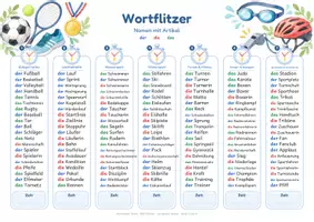 Vorschau - Arbeitsblätter - Sport Wortflitzer 560 Wörter zum Blitzlesen und Wortschatztraining - Seite 1