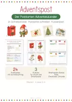 Vorschau - Arbeitsblätter - Adventspost | Der Postkarten-Adventskalender | 24 Schreibanlässe | Postkarten schreiben | Klassenpost | Klasse 2-4 - Deckblatt