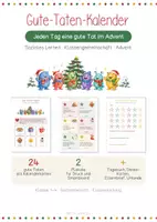 Vorschau - Bildkarten - Gute Taten Adventskalender | 24 gute Taten im Advent | Soziales Lernen & Klassengemeinschaft | Klasse 1-4 - Deckblatt