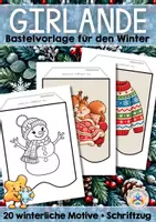 Vorschau - Mal- und Bastelvorlagen - Girlande - Bastelvorlage für den Winter - Deckblatt