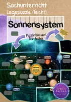 Vorschau - Stundenentwürfe - Nawi | Sachunterricht: Legepuzzle Weltall leicht - Planeten im Sonnensystem - Deckblatt
