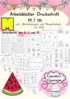 Vorschau - Arbeitsblätter - Arbeitsblätter Buchstabe M Druckschrift, Buchstabeneinführung, DaZ, Deutsch - Deckblatt