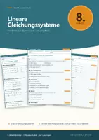 Vorschau - Arbeitsblätter - Lineare Gleichungssysteme Mathe 8 Gymnasium - Deckblatt