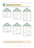 Vorschau - Arbeitsblätter - Zahlenhäuser bis 10 | 15 Arbeitsblätter: Zahlen zerlegen, Ergänzen, Zehnerfeld | Mathe Grundschule & Förderschule - Seite 3