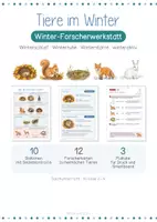 Vorschau - Stationenlernen - Tiere im Winter | Winter-Forscherwerkstatt | Winterschlaf | Winterruhe | Winterstarre | 10 Stationen | Klasse 2-4 - Deckblatt