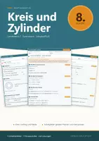 Vorschau - Arbeitsblätter - Kreis und Zylinder Mathe 8 Gymnasium - Deckblatt