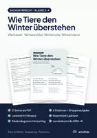 Vorschau - Unterrichtsreihen - Wie Tiere den Winter überstehen – Werkstatt mit Experiment, Klasse 2–4 (Winterschlaf, Winterruhe, Winterstarre) - Deckblatt