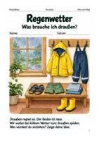 Vorschau - Spiele - Regenwetter – Arbeitsheft Vorschule - Deckblatt