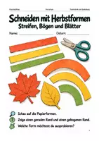 Vorschau - Arbeitsblätter - Schneiden mit Herbstformen – Arbeitsheft Vorschule - Deckblatt