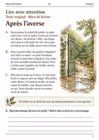 Aperçu - Feuilles d'exercices - Indices sensoriels – Une promenade après la pluie livret de français 6e - Page 1