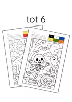Voorbeeld - Rekenkleurplaten: Herfst - Niveau eerste leerjaar (groep 3) Tot 6 of 10 - Pagina 2