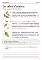 Aperçu - Feuilles d'exercices - Verbes de mouvement – Le vent dans les arbres livret de français 6e - Page 1