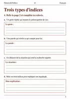 Aperçu - Feuilles d'exercices - Émotions des personnages – L’élève qui a perdu son carnet livret de français 6e - Page 3